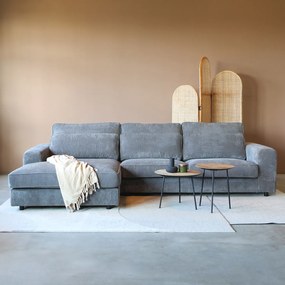 PEPP Interiors Lech Hoekbank Grijze Ribstof