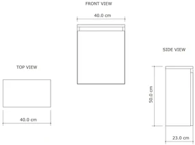 Gliss Design Echo toiletmeubel 40cm artisan eiken met toppaneel zwart mat
