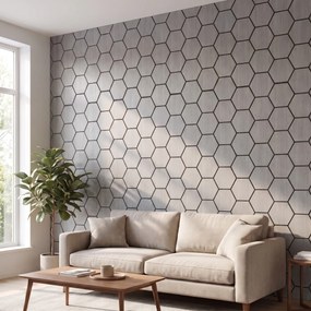 Hexagon Panel Grijs Walnoot 81CM | Akoestisch | Wanddecor | Zeshoekig