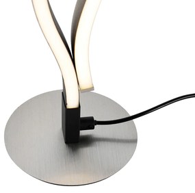 Design tafellamp zwart met zilver incl. LED dimbaar - Blaze Design Binnenverlichting Lamp
