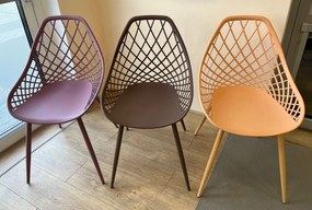 LUGO stoel grijs - modern, opengewerkt, voor keuken / tuin / café