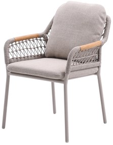 Monza dining tuinstoel aluminium latte