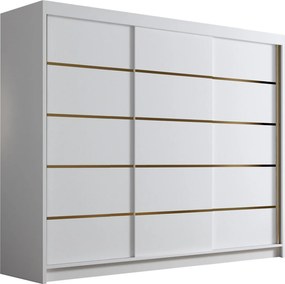 Kledingkast Closico Veltron II, Wit, 215x250x58cm, 192 kg, Kledingkast deuren: Schuivend