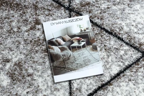 Tapijt modern COZY 8872 Rond ,  Wall, geometrisch , drieho  - Structureel,  twee poolhoogte , bruin
