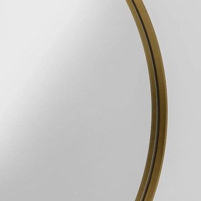 Kare Design Curve Gouden Kaptafel Met Ronde Spiegel - 70 X 32cm.