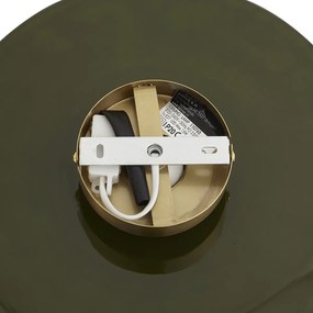 Retro plafondlamp brons met groen glas - Jina