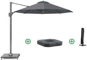 Zweefparasol  Ø3m T1 (incl.voet + hoes) antracite Grijs-antraciet Platinum Voyager