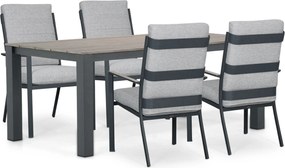 Tuinset 4 personen 180 cm Aluminium Grijs Lifestyle Garden Furniture Lecce/Valley