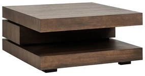 Richmond Interiors Oakura Brown Vierkante Salontafel Bruin Eiken - 90 X 90cm.