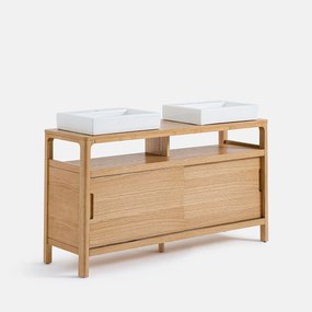 Meubel met dubbele wastafel, breedte 146 cm, TRESS