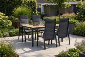 Tuinset 4 personen 160 cm Aluminium Grijs Lifestyle Garden Furniture Essence/Creta