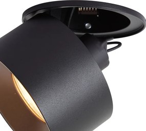 Moderne inbouwspot zwart met brons GU10 50mm - Echo