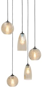 Goossens Hanglamp Soleil, Hanglamp met 5 lichtpunten Ø50cm