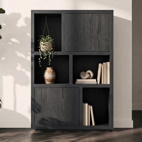 Moderne Kast Van Zwart Eiken - 120x42x170cm.