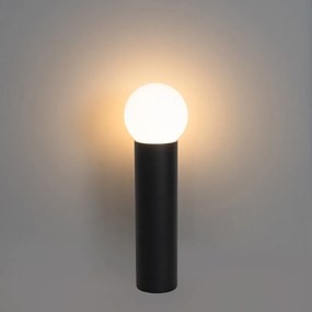Staande buitenlamp zwart met opaal glas 50 cm IP44 - Huma