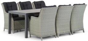 Tuinset 6 personen 220 cm Wicker Grijs Garden Collections Buckingham/Residence