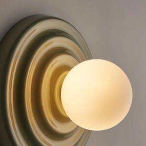 Wand- of plafondlamp, keramiek en opaline glas, diameter 24,5 cm, HOLI