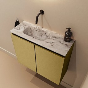 Mondiaz Ture DLux toiletmeubel 60cm oro met wastafel glace links zonder kraangat