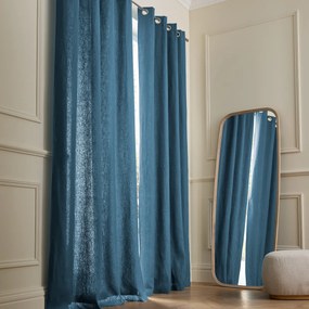 Linnen gordijn gevoerd met katoen met oogjes Colin