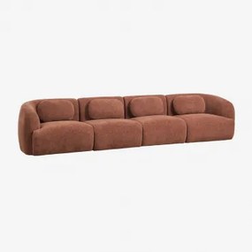 4-delige Modulaire Bank In Chenille Coquette Chenille Roestbruin - Sklum