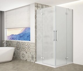 Gelco Trinity douchecabine met hoekinstap 120x80cm mat glas chroom