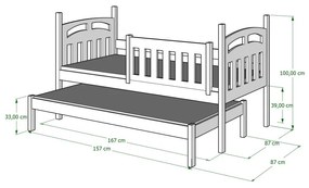 Peuter Wit grijs Eenpersoonsbed met onderschuifbed - Rex For Kids Peuter Junior 5059914060544 Children's Beds Home, 190x90, Grote enkele, Matras van s