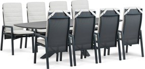 Tuinset 8 personen 300 cm Aluminium Grijs Lifestyle Garden Furniture Vivaro/Voyage