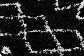 Tapijt BERBER ETHNIC G3802 ROND zwart / witrand ,  Barber , marokkaanse shaggy