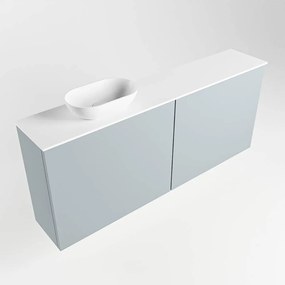 Mondiaz Fowy toiletmeubel 120cm clay met witte waskom links zonder kraangat