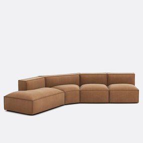 4-delige bank links ribfluweel, Seven