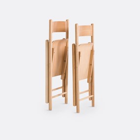 Set van 2 klapstoelen van beukenhout en gefineerd hout, Panni