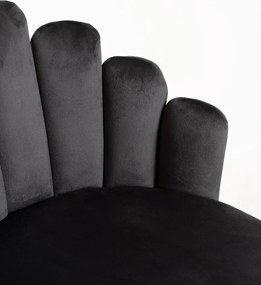 Set 4 Hand Fluwelen Stoelen Zwarte Poten