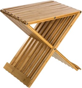 5Five Opvouwbaar Krukje - Badkamer stoel - 40 x 32 x 45 cm - Bamboe