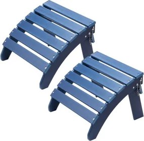 VEVOR Adirondack stoel voetenbank, set van 2, 475 x 480 x 350 mm, opvouwbare Adirondack voetenbank van HDPE-kunststof, tuinstoel voor buiten, veranda, zwembad, gazon, achtertuin, blauw