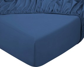 Hoeslaken Home - 100% natuurlijk katoen - 180x200 - yaleblauw