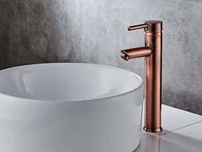 Saniclear Copper hoge wastafelkraan met eenhendel bediening geborsteld koper