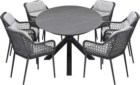 Garden Impressions Pemba tuinset 7-delig - Scot tuintafel Napoli grey 230x115 cm