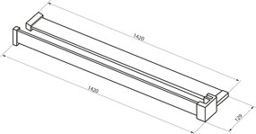 Sapho Shelf handdoekhouder en planchet voor douchewand chroom