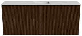 Mondiaz Joya DLux 100cm toiletmeubel walnut met wastafel faye midden 1 kraangat opalo