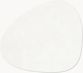 Handgemaakte asymmetrische leren placemats Curve, 4-delig