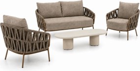 Stoel en Bank Loungeset 5 personen Rope Taupe  4 Seasons Outdoor Biarritz/Hampton