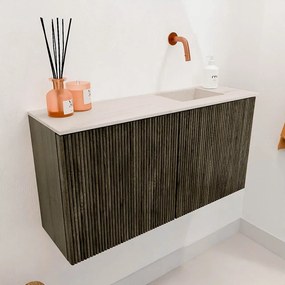 Mondiaz Joya DLux 80cm toiletmeubel shadow met wastafel faye rechts zonder kraangat meli
