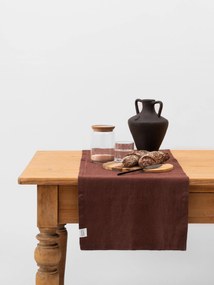 Linnen tafelloper Chocolate