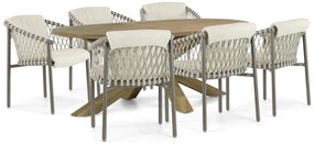 Tuinset 6 personen  Aluminium/rope Taupe 4 Seasons Outdoor Allora/Boston