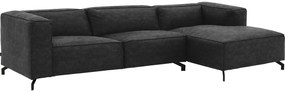 Goossens Bank Calvin antraciet, micro leer, 3,5-zits, modern design