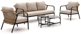 Stoel-bank loungeset Hartman  | 5 personen | Loungeset Zwart | Aluminium | Kees Smit Tuinmeubelen