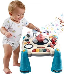 VEVOR Activiteitentafel, Speeltafel inclusief 12 spelletjes en 60 geluidsbronnen, Leertafel met ruimtethema, Zacht gloeiende sterrenprojector, Interactieve kindertafel, Ontdekkingstafel voor kinderen vanaf 6 maanden