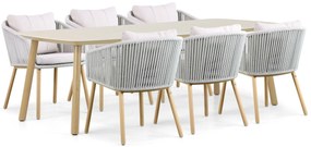 Tuinset 6 personen 240 cm Aluminium/rope Grijs Lifestyle Garden Furniture Bloom/Bloom