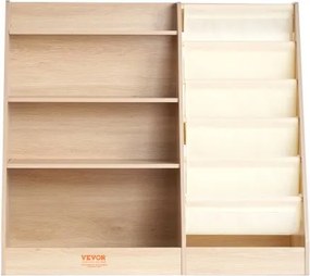 VEVOR 4-laags MDF kinderboekenplank, boekenkast met zes lagen, opbergplank voor baby's, boeken- en speelgoedkast, voor kinderkamers, speelkamers en kleuterscholen