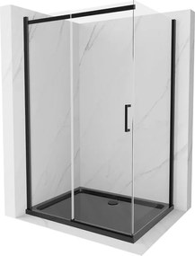 Mexen Omega douchecabine schuifdeur 100 x 90 cm, transparant, zwart + Flat douchebak, zwart - 825-100-090-70-00-4070B
